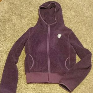 American Eagle purple fuzzy jacket