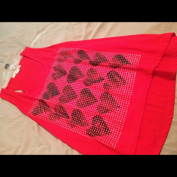 Heart tank top bling