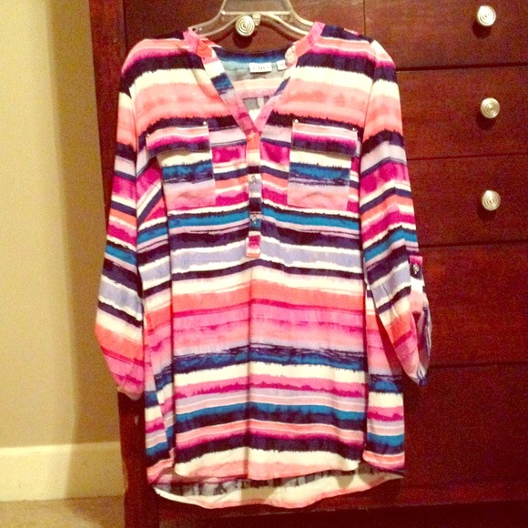 Cato sunset striped popover top