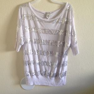 Striped Sequin Dolman Top