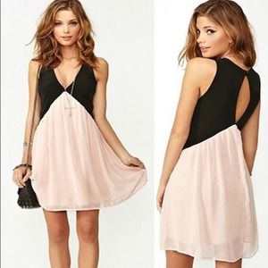Black and baby pink dress
