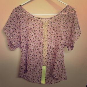 Gold Rush Hummingbird Neon Zip-Up Crop Top