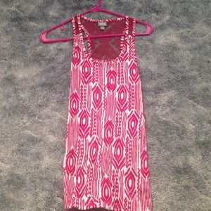 Lace back red tank top