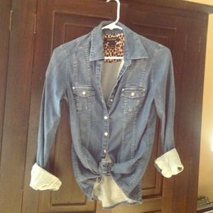 Soft chambray, embellished buttons, good condition