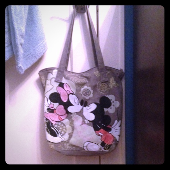 Minnie and Mickey grey tote