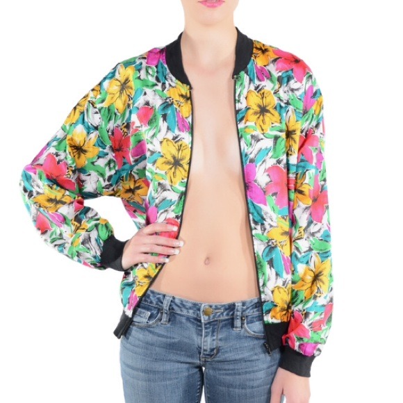 Floral bomber jacket