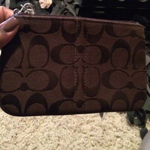 Chocolate coach wristlet