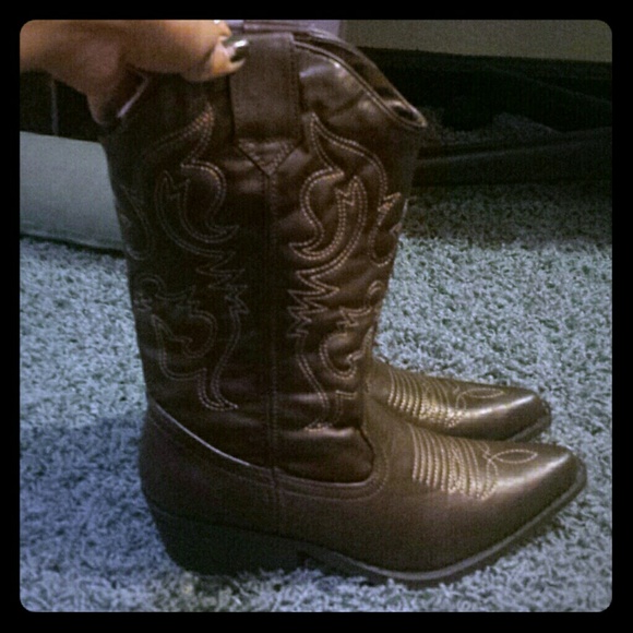Brown cowboy boots