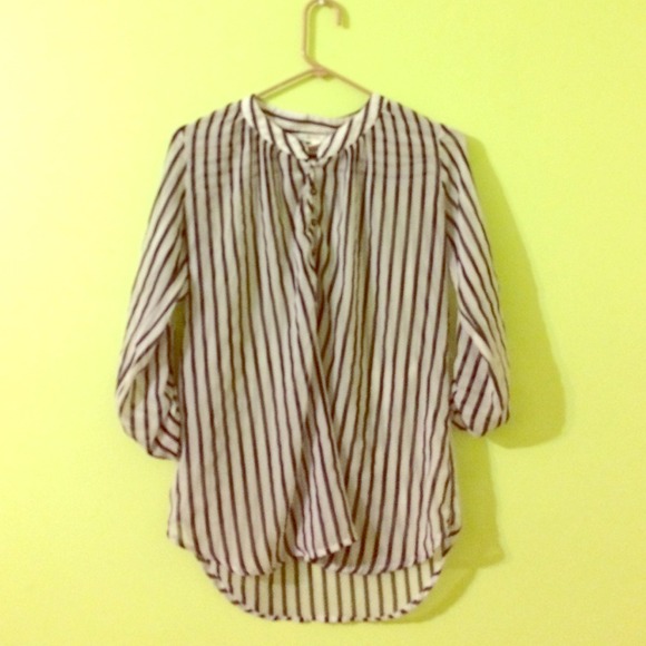 Striped chiffon top