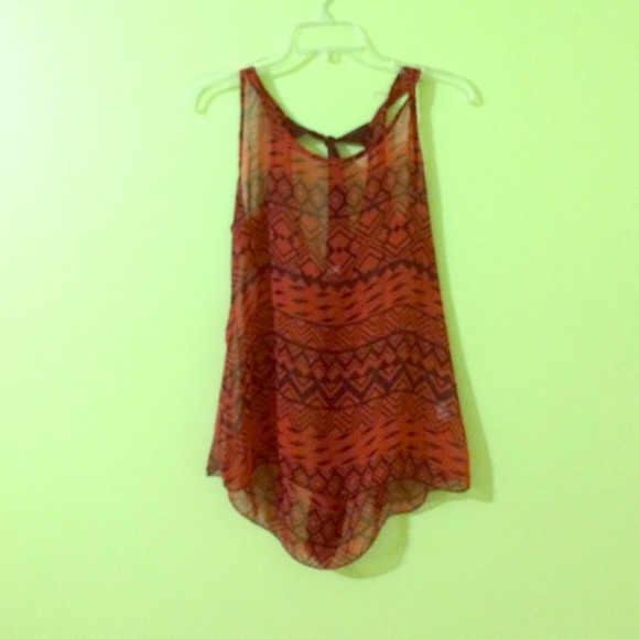 Tribal print chiffon top