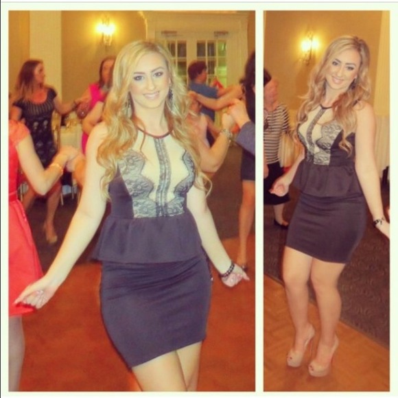 Malloy nude and black dress