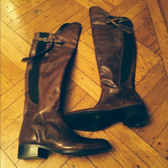Brand new Italian leather brown boots.