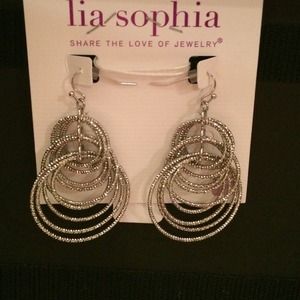 Sparkly silver hoop earrings