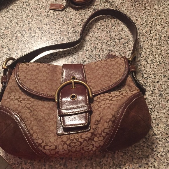 Brown coach handbag