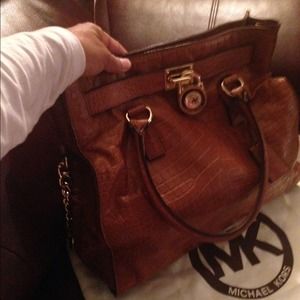 Crocodile cognac MK Hamilton bag