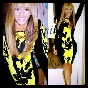 Black & Yellow Floral Dress