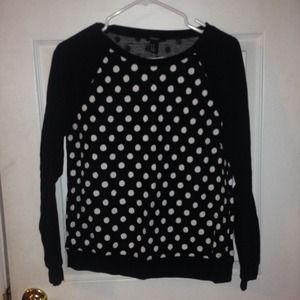 Black and white polka dot sweater