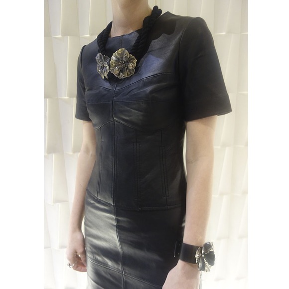 Reiss Theodora Leather Dress