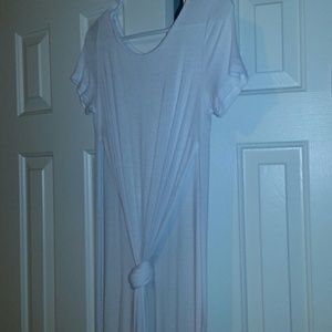 Long white split shirt