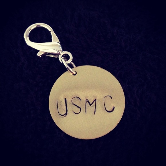 USMC hand stamped keychain