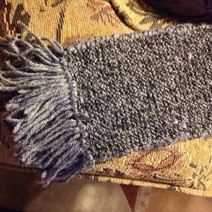 Gray and charcoal wool handmade scarf