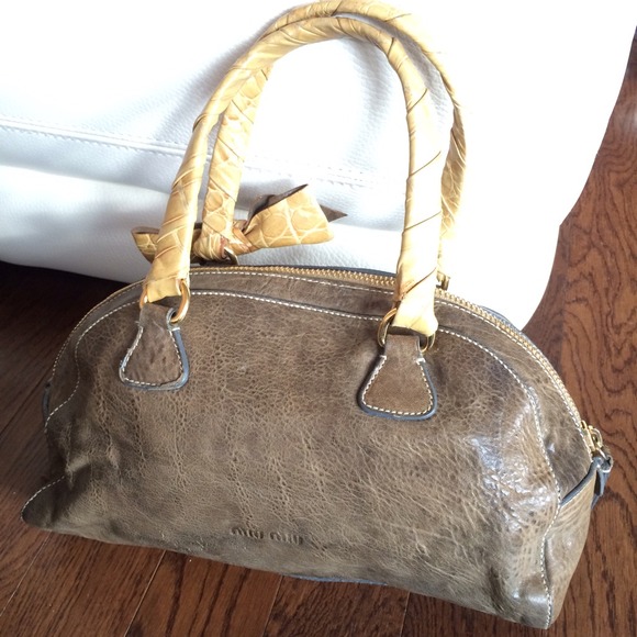 miu miu vintage blue gray leather bag - Picture 2 of 4
