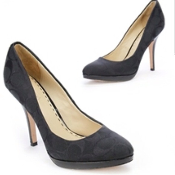 Coach signature black heels