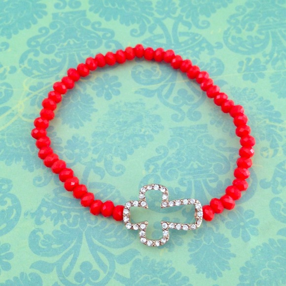 Orange Cross and Turquoise Infinity bracelets