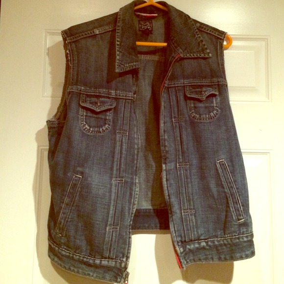 Lucky Brand cotton blue jean vest