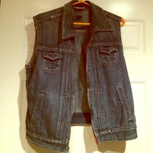 Lucky Brand cotton blue jean vest
