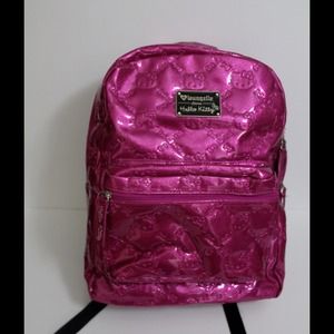 Hello Kitty patent embossed backpack