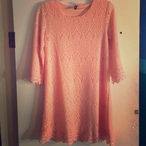 H&M peach lace dress