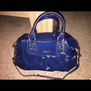 Authentic sapphire blue Coach handbag
