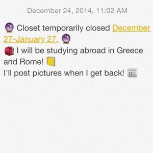 Closet Closed Dec 27-Jan 27