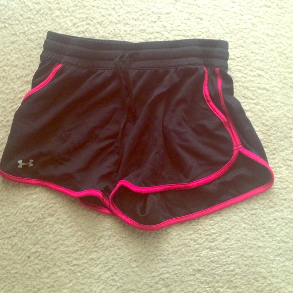 black and pink athletic shorts