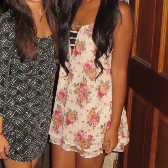 Sexy cutout floral dress