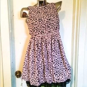 Pink leopard print dress