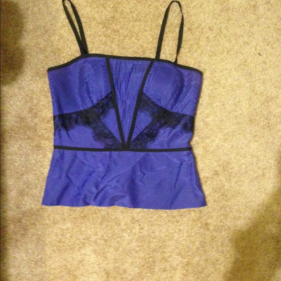 Bebe purple and black lace top.