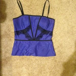 Bebe purple and black lace top.