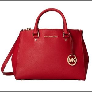SOLD‼️MK Glazed Scarlet Satchel Large Sutton