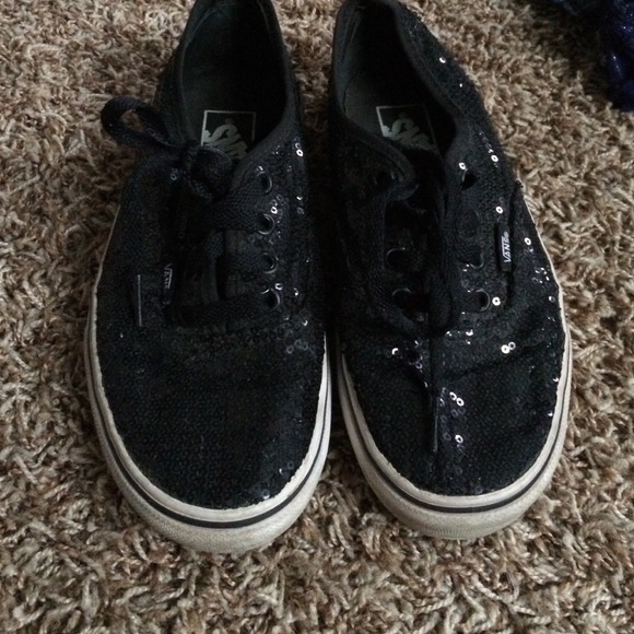 Black sparkly vans!