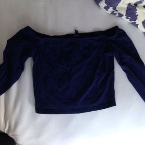 navy LF long sleeve crop