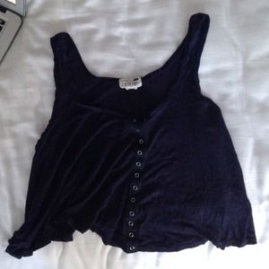 button front crop tank