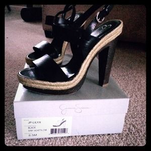 Jessica Simpson Blk Leather Sandal