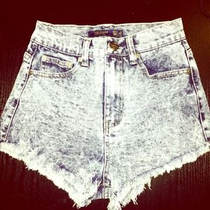 Denim high waisted shorts
