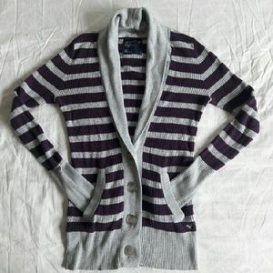 American Eagle Purple Shawl-collar Cardigan