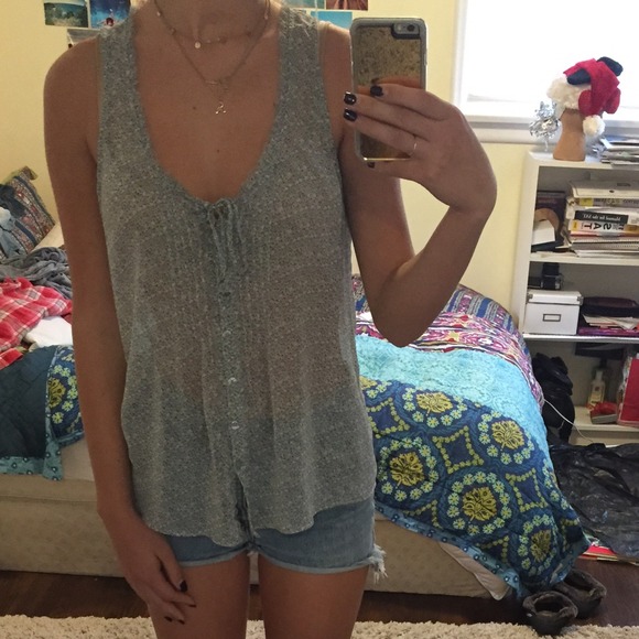 Sheer button up tank
