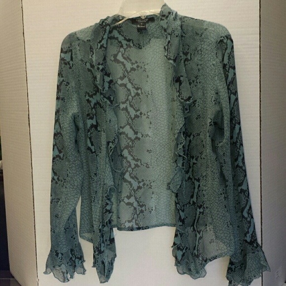 Karen Kane Snake Print Silk Drape Blouse