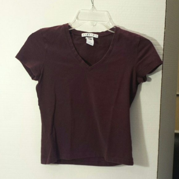 Gap Cropped V-Neck (Deep Purple)