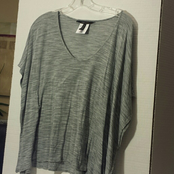 BCBG Heather Gray Drapey Tunic Top